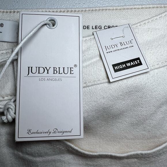 Judy Blue High Waist Wide Leg Crop Denim Stretch Jeans Women’s Size 7/28 NWT - Picture 3 of 9